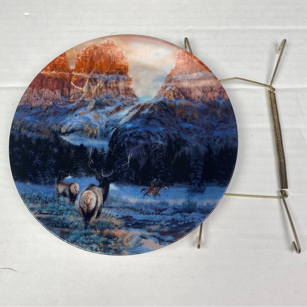 W.S. George The Faces Of Nature Plate Wintering With Wapiti Julie Kramer Cole
